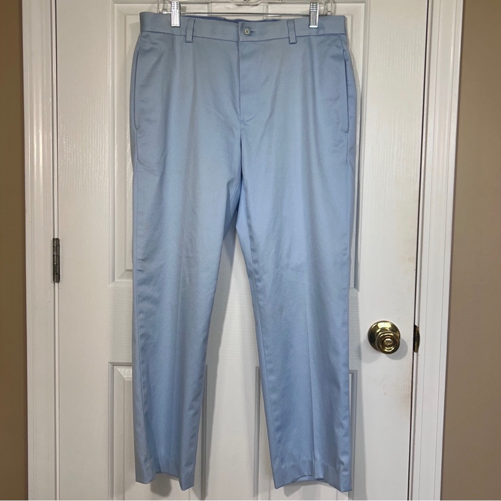 Brooks Brothers Clark Advantage Chino Flat Front Pants Mens 36x28 Powder Blue